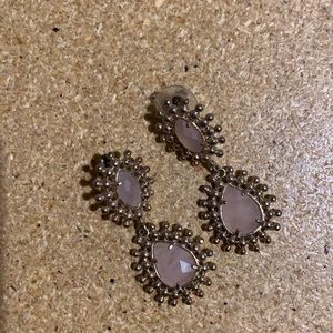 Kendra Scott pink and gold double stone earrings